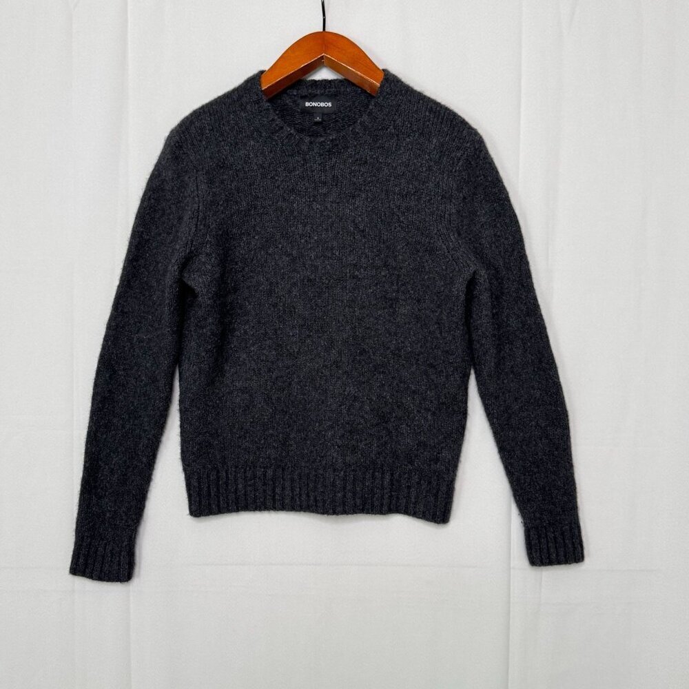 Bonobos Gray Extra Fine Merino Wool Nylon Alpaca Blend Crew Neck Sweater Small